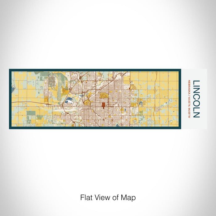 Rendered View of Lincoln Nebraska Map on 10oz Stainless Steel Insulated Cup in Woodblock with Sliding Lid