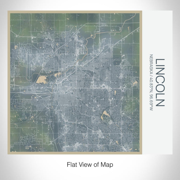 Rendered View of Lincoln Nebraska Map on 17oz Stainless Steel Insulated Tumbler in Afternoon Map Style