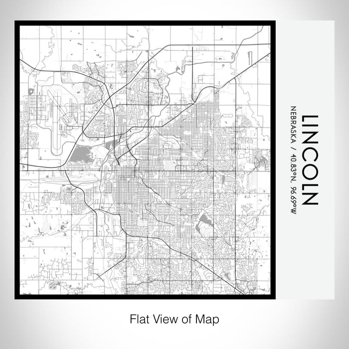 Rendered View of Lincoln Nebraska Map on 17oz Stainless Steel Insulated Tumbler in Classic Map Style