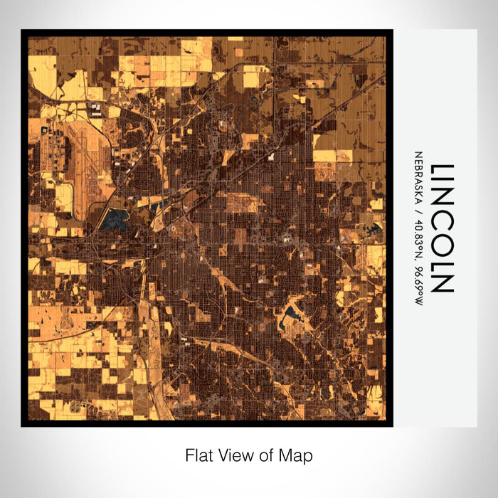 Rendered View of Lincoln Nebraska Map on 17oz Stainless Steel Insulated Tumbler in Ember Map Style