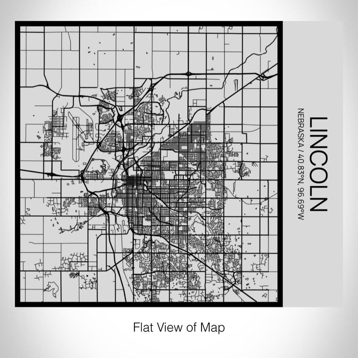 Rendered View of Lincoln Nebraska Map on 17oz Stainless Steel Insulated Tumbler in Tactile Lines with Succulent in Background