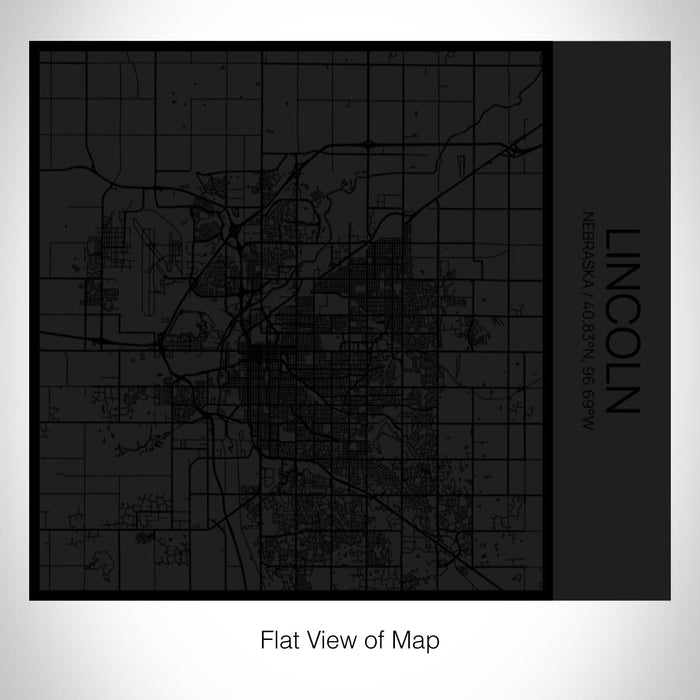 Rendered View of Lincoln Nebraska Map on 17oz Stainless Steel Insulated Tumbler in Matte Black with Tactile Lines