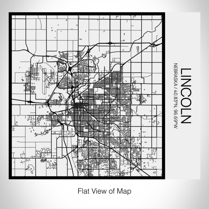 Rendered View of Lincoln Nebraska Map on 17oz Stainless Steel Insulated Tumbler in Matte White with Tactile Lines