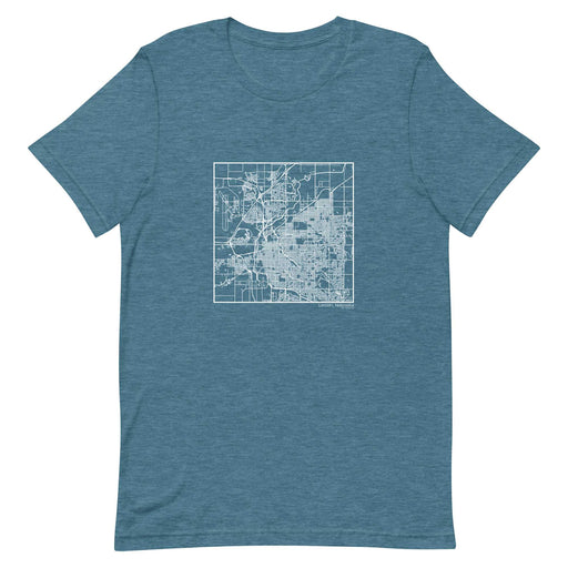 Lincoln Nebraska  Map Unisex T-Shirt with City inscription in Heather Teal