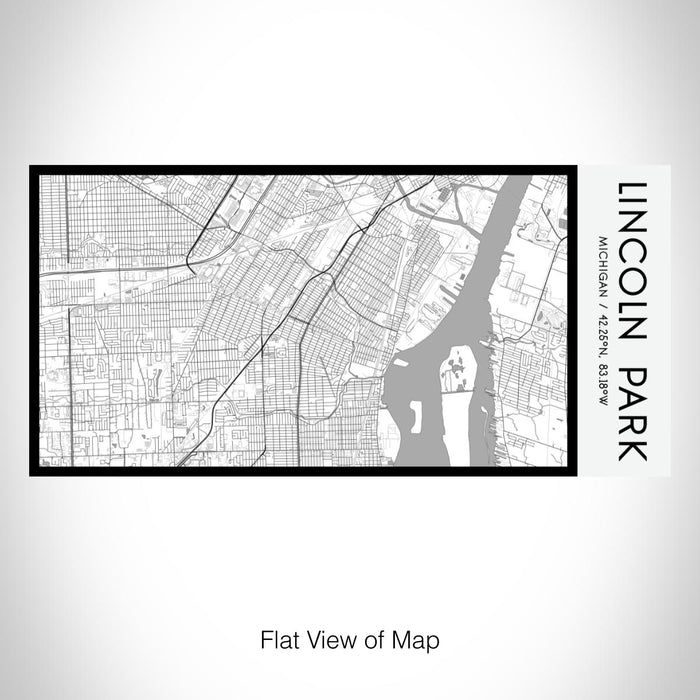 Rendered View of Lincoln Park Michigan Map on 17oz Stainless Steel Insulated Bottle with printed classic style map
