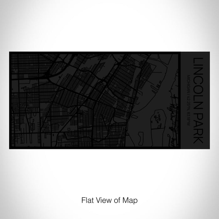 Rendered View of Lincoln Park Michigan Map on 17oz Stainless Steel Insulated Cola Bottle in Stainless in Matte Black