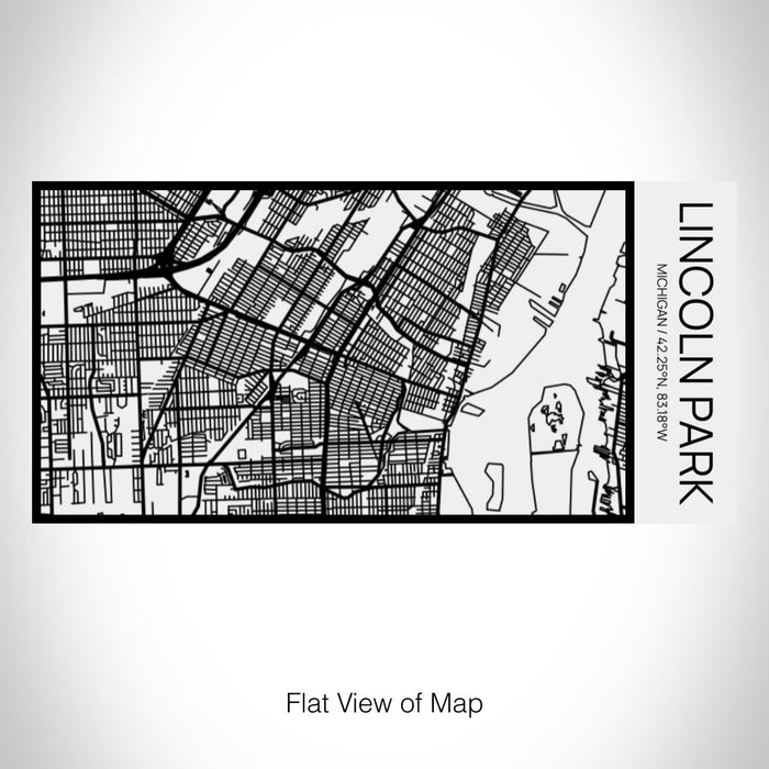 Rendered View of Lincoln Park Michigan Map on 17oz Stainless Steel Insulated Cola Bottle in Stainless in Matte White