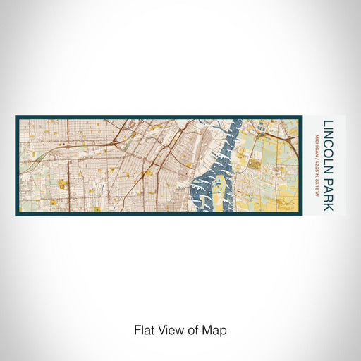 Rendered View of Lincoln Park Michigan Map on 10oz Stainless Steel Insulated Cup in Woodblock with Sliding Lid