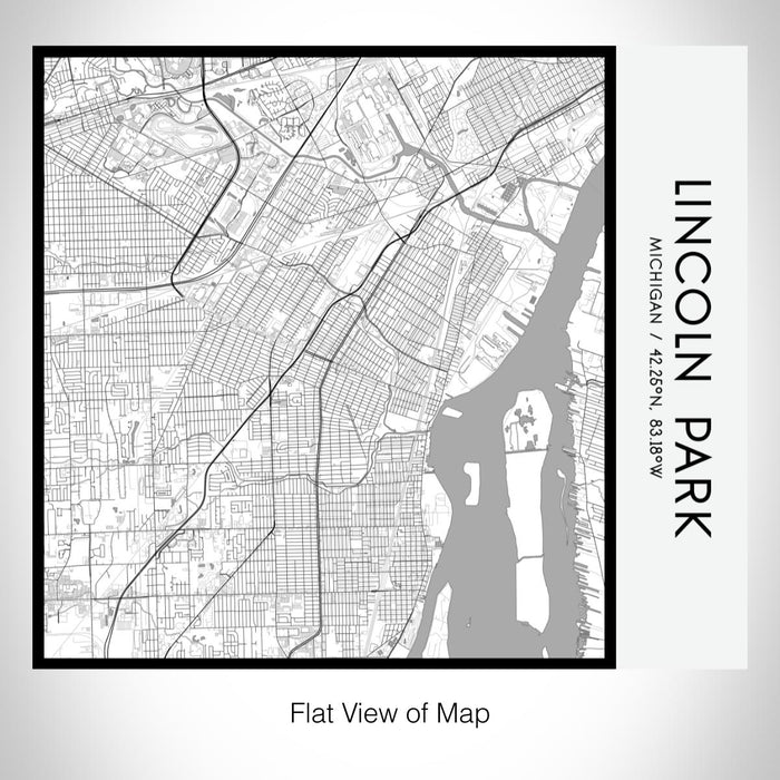 Rendered View of Lincoln Park Michigan Map on 17oz Stainless Steel Insulated Tumbler in Classic Map Style