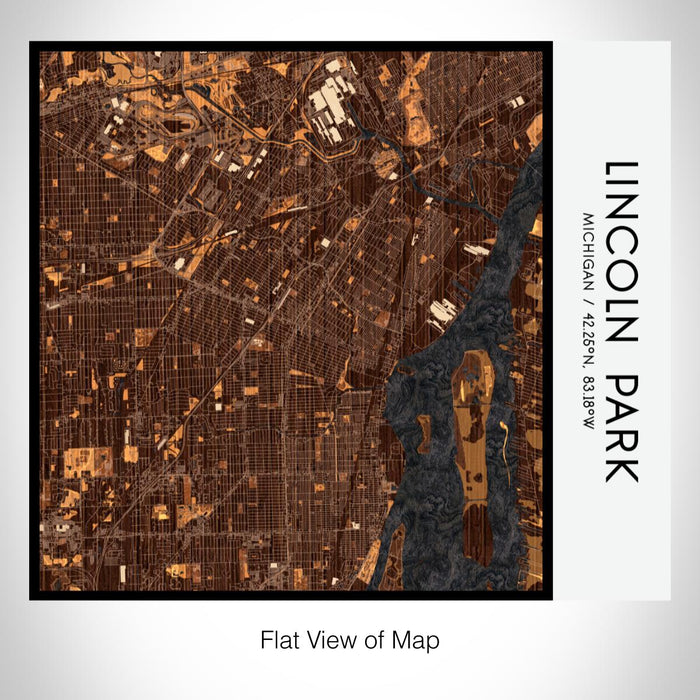 Rendered View of Lincoln Park Michigan Map on 17oz Stainless Steel Insulated Tumbler in Ember Map Style
