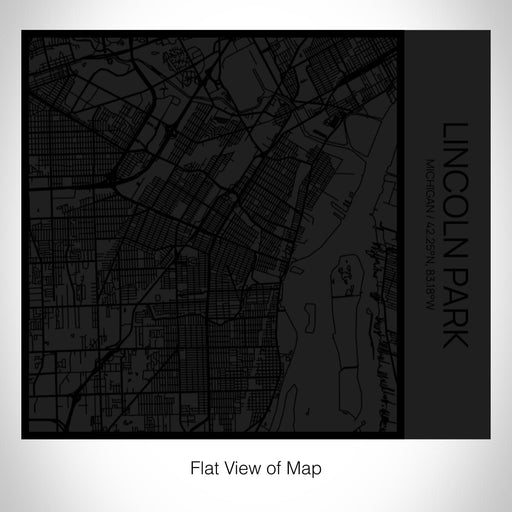 Rendered View of Lincoln Park Michigan Map on 17oz Stainless Steel Insulated Tumbler in Matte Black with Tactile Lines