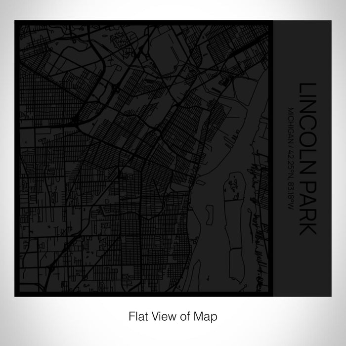 Rendered View of Lincoln Park Michigan Map on 17oz Stainless Steel Insulated Tumbler in Matte Black with Tactile Lines
