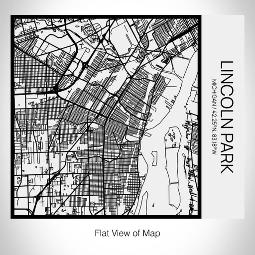 Rendered View of Lincoln Park Michigan Map on 17oz Stainless Steel Insulated Tumbler in Matte White with Tactile Lines