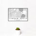 12x18 Linden Hills Minneapolis Map Print Landscape Orientation in Classic Style With Small Cactus Plant in White Planter