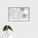 16x24 Linden Hills Minneapolis Map Print Landscape Orientation in Classic Style With Tropical Plant Leaves in Water