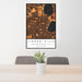 24x36 Linden Hills Minneapolis Map Print Portrait Orientation in Ember Style Behind 2 Chairs Table and Potted Plant