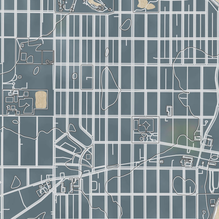 Linden Hills Minneapolis Map Print in Afternoon Style Zoomed In Close Up Showing Details