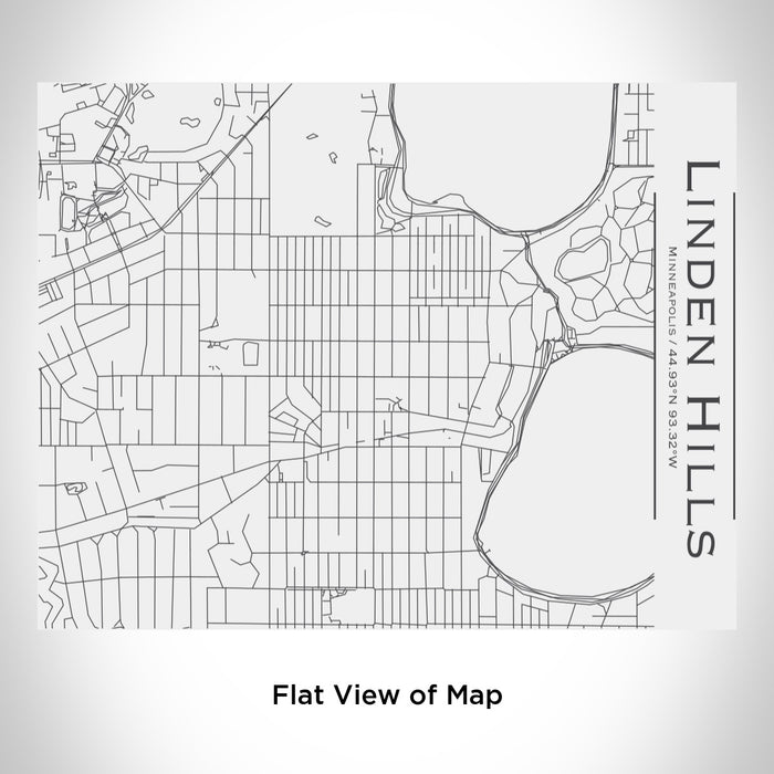 Rendered View of Linden Hills Minneapolis Map Engraving on 20oz Stainless Steel Insulated Bottle with Bamboo Top in White