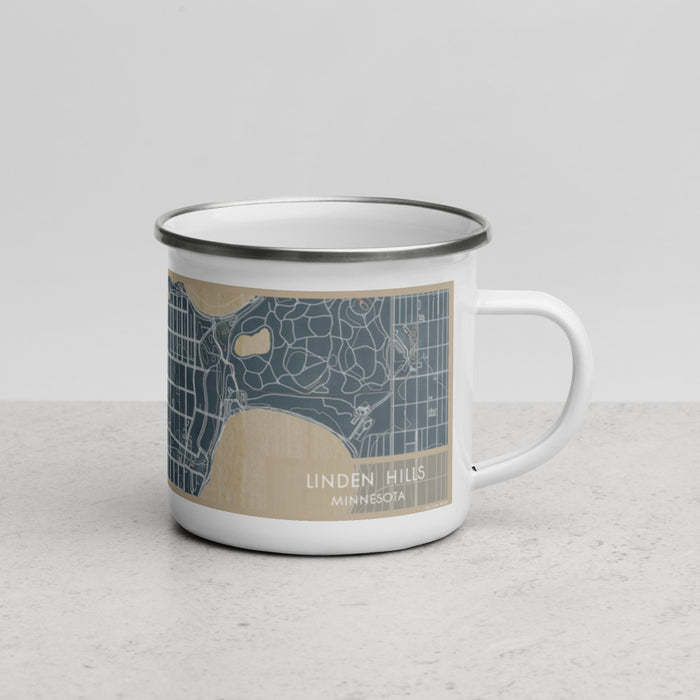 Right View Custom Linden Hills Minnesota Map Enamel Mug in Afternoon