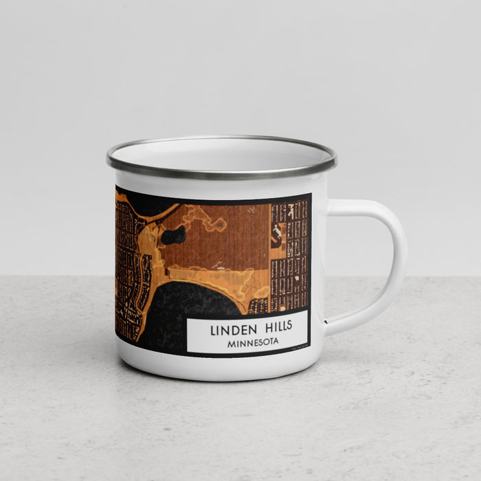 Right View Custom Linden Hills Minnesota Map Enamel Mug in Ember