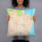 Person holding 18x18 Custom Linden Hills Minnesota Map Throw Pillow in Watercolor