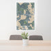 24x36 Lindstrom Minnesota Map Print Portrait Orientation in Afternoon Style Behind 2 Chairs Table and Potted Plant
