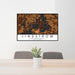 24x36 Lindstrom Minnesota Map Print Lanscape Orientation in Ember Style Behind 2 Chairs Table and Potted Plant