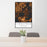 24x36 Lindstrom Minnesota Map Print Portrait Orientation in Ember Style Behind 2 Chairs Table and Potted Plant