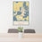 24x36 Lindstrom Minnesota Map Print Portrait Orientation in Woodblock Style Behind 2 Chairs Table and Potted Plant