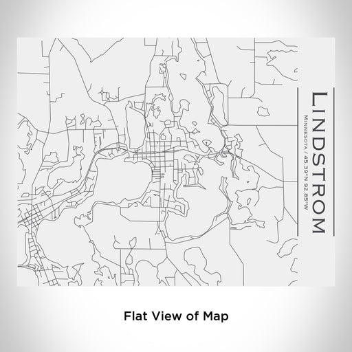 Rendered View of Lindstrom Minnesota Map Engraving on 20oz Stainless Steel Insulated Bottle with Bamboo Top in White