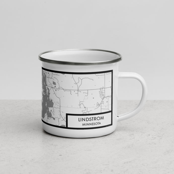 Right View Custom Lindstrom Minnesota Map Enamel Mug in Classic