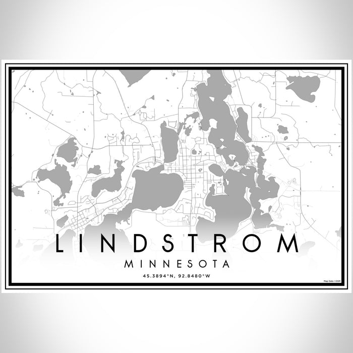 Lindstrom Minnesota Map Print Landscape Orientation in Classic Style With Shaded Background
