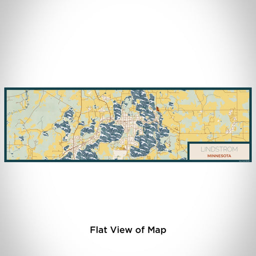 Flat View of Map Custom Lindstrom Minnesota Map Enamel Mug in Woodblock