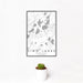 12x18 Lino Lakes Minnesota Map Print Portrait Orientation in Classic Style With Small Cactus Plant in White Planter