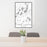 24x36 Lino Lakes Minnesota Map Print Portrait Orientation in Classic Style Behind 2 Chairs Table and Potted Plant