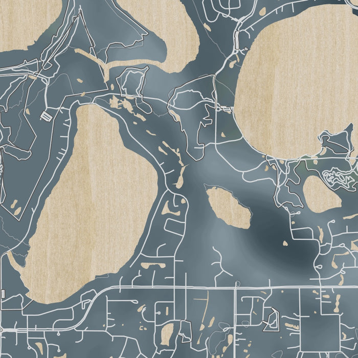 Lino Lakes Minnesota Map Print in Afternoon Style Zoomed In Close Up Showing Details