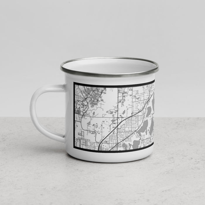 Left View Custom Lino Lakes Minnesota Map Enamel Mug in Classic