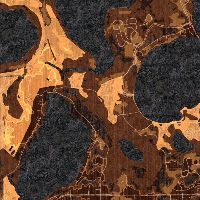 Lino Lakes Minnesota Map Print in Ember Style Zoomed In Close Up Showing Details
