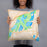 Person holding 18x18 Custom Lino Lakes Minnesota Map Throw Pillow in Watercolor