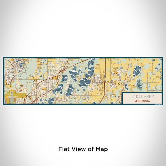 Flat View of Map Custom Lino Lakes Minnesota Map Enamel Mug in Woodblock