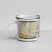 Left View Custom Lino Lakes Minnesota Map Enamel Mug in Woodblock