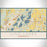 Lino Lakes Minnesota Map Print Landscape Orientation in Woodblock Style With Shaded Background