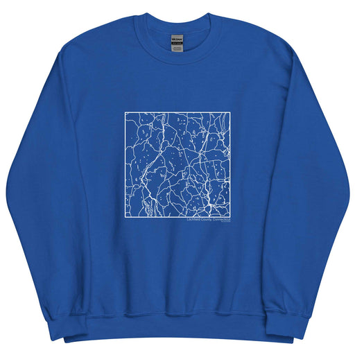 Litchfield County Connecticut  Map Unisex Crewneck Sweater with City inscription in Royal Blue