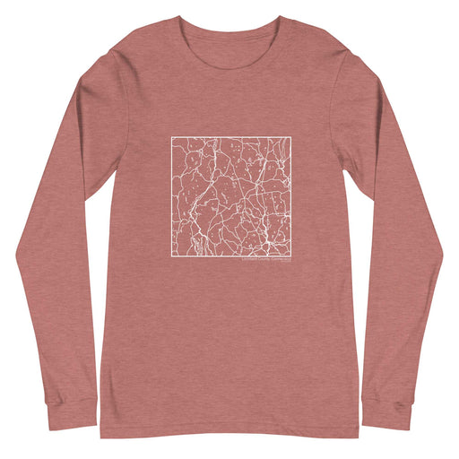 Litchfield County Connecticut  Map Unisex Long-Sleeve T-shirt with City inscription in Heather Mauve