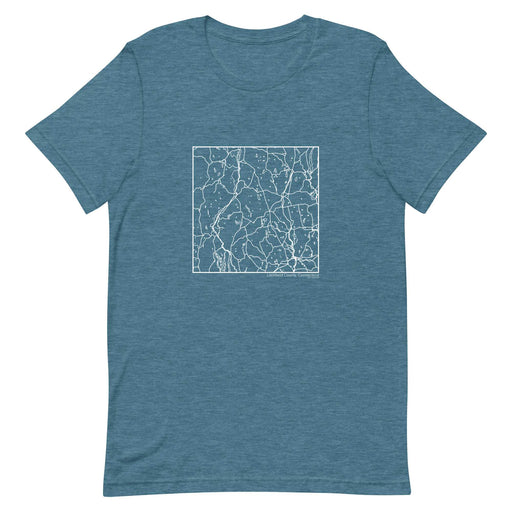 Litchfield County Connecticut  Map Unisex T-Shirt with City inscription in Heather Teal