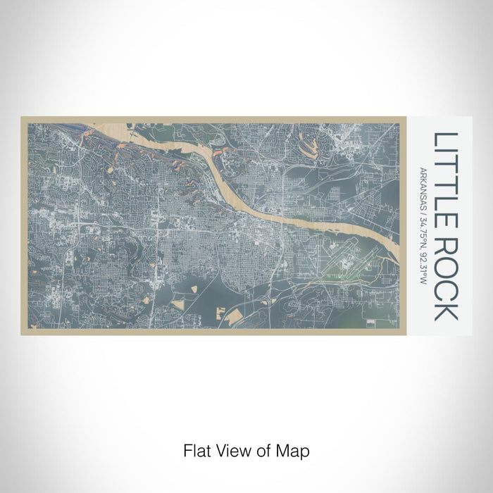 Rendered View of Little Rock Arkansas Map on 17oz Stainless Steel Insulated Bottle with printed afternoon style map