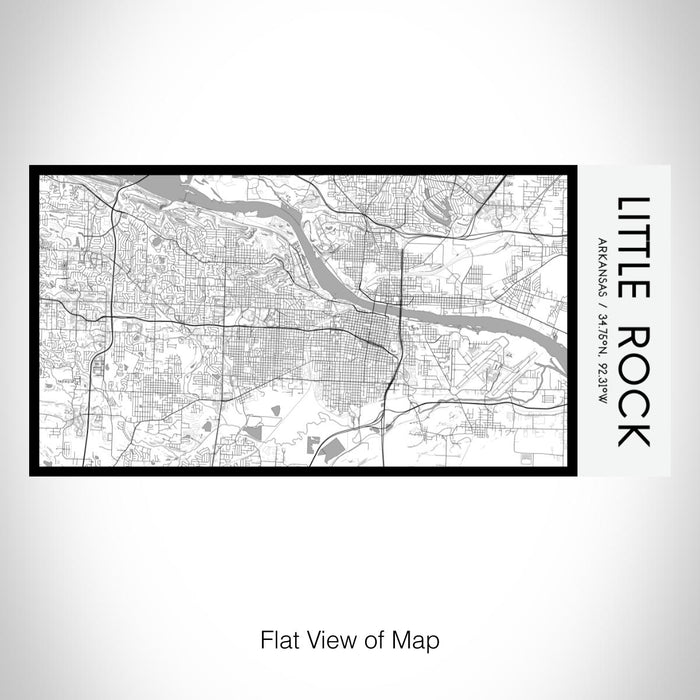 Rendered View of Little Rock Arkansas Map on 17oz Stainless Steel Insulated Bottle with printed classic style map