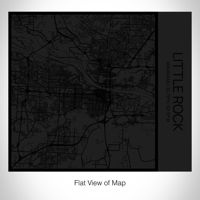 Rendered View of Little Rock Arkansas Map on 17oz Stainless Steel Insulated Tumbler in Matte Black with Tactile Lines
