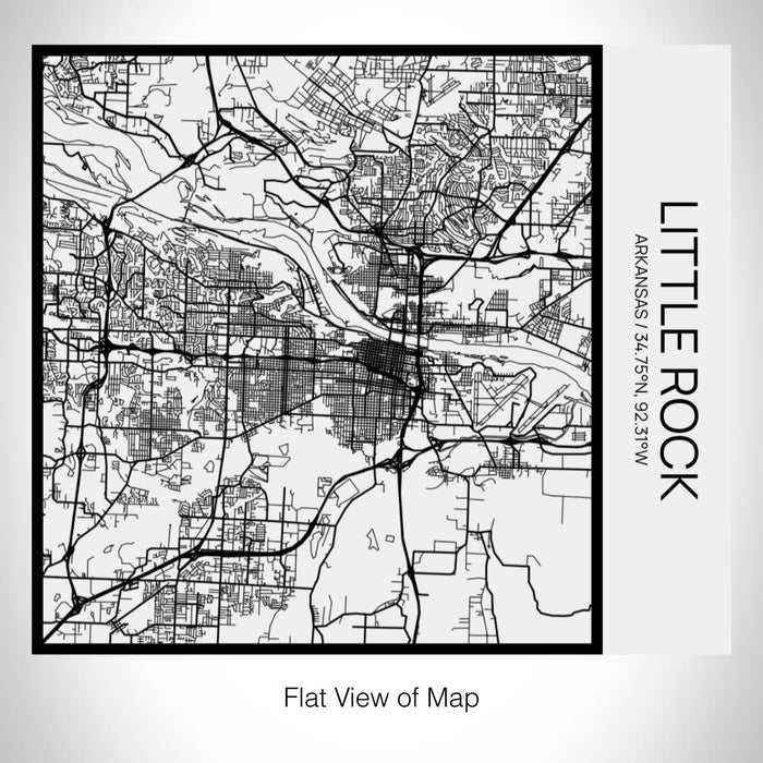 Rendered View of Little Rock Arkansas Map on 17oz Stainless Steel Insulated Tumbler in Matte White with Tactile Lines