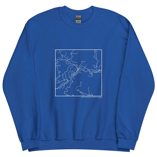 Little Switzerland North Carolina  Map Unisex Crewneck Sweater with City inscription in Royal Blue